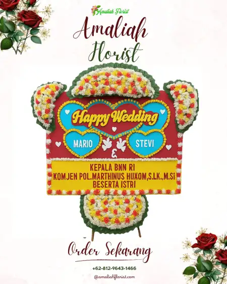 Papan Bunga Pernikahan Indra Sakti